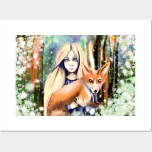 the fox and the girl Posters and Art